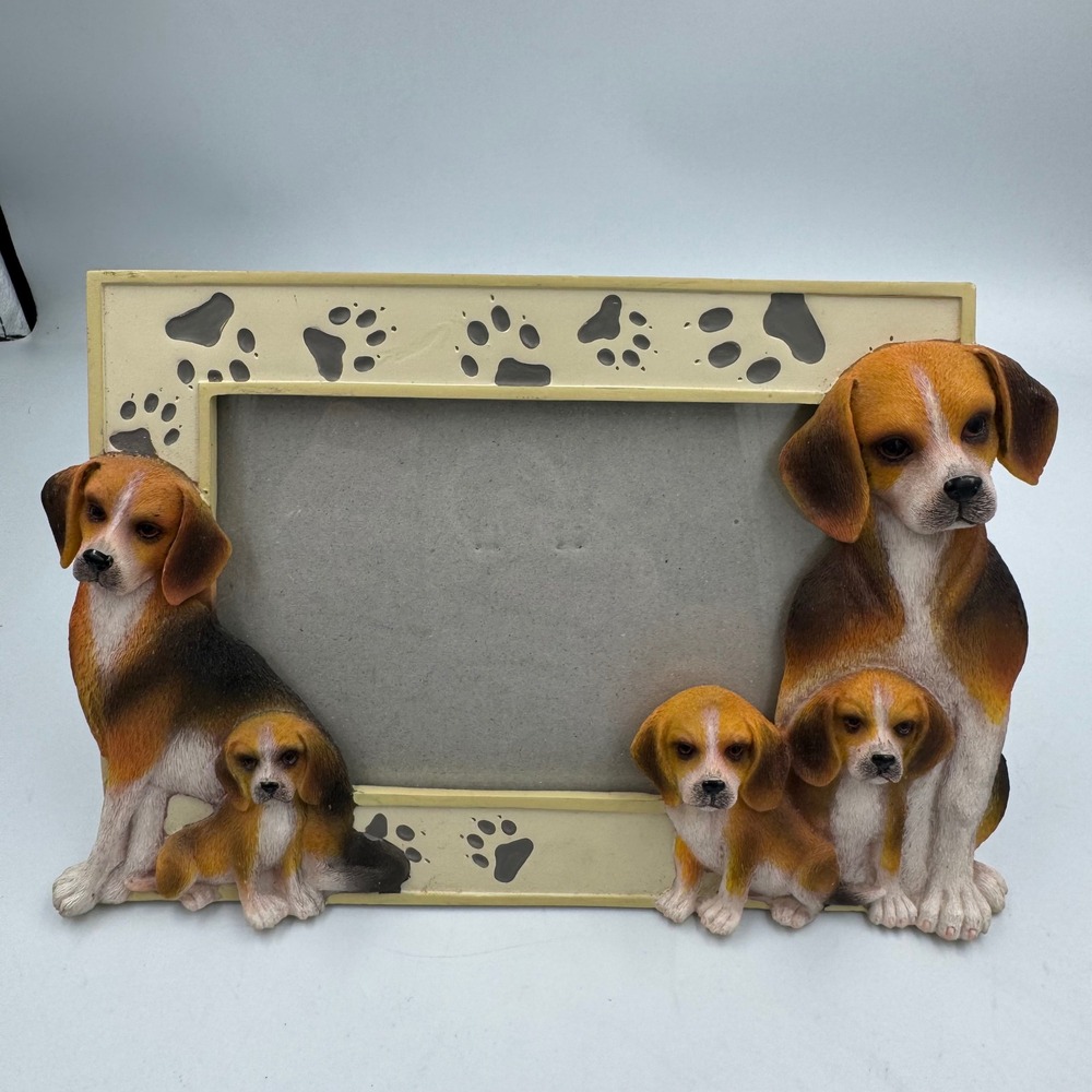 Spoontiques Beagle Picture Frame Tan 3D Dog Family Resin‎ 13531